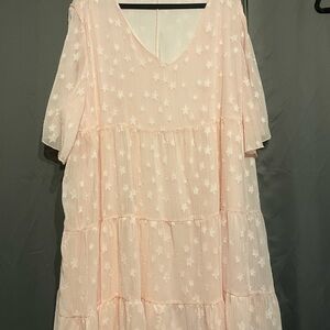 Pink Star Tiered Dress